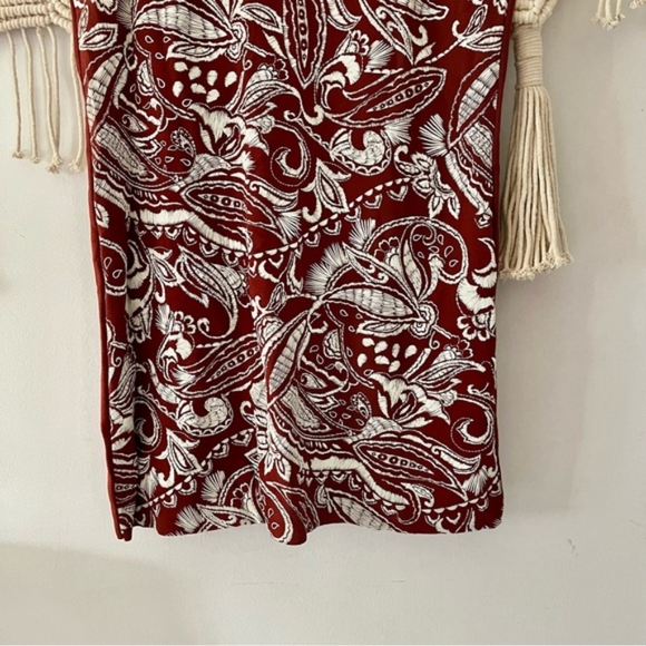 Zara Bloggers Favorite Burnt Brick Red Paisley Print Boxy Tunic Dress - Picture 9 of 12